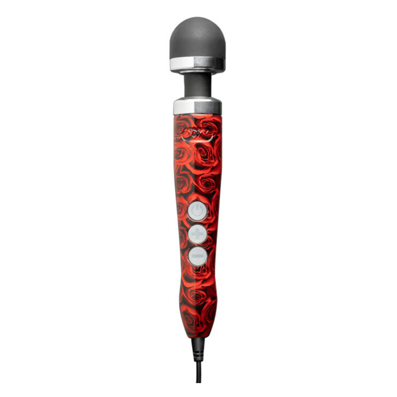 doxy wand with red rose's handle and black head