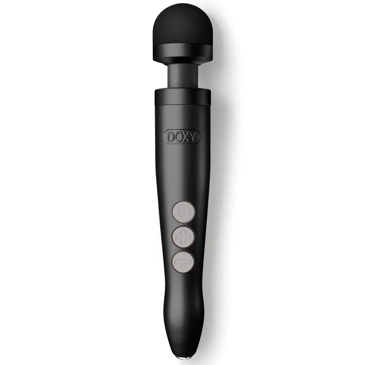 black doxy wand with black handle and head