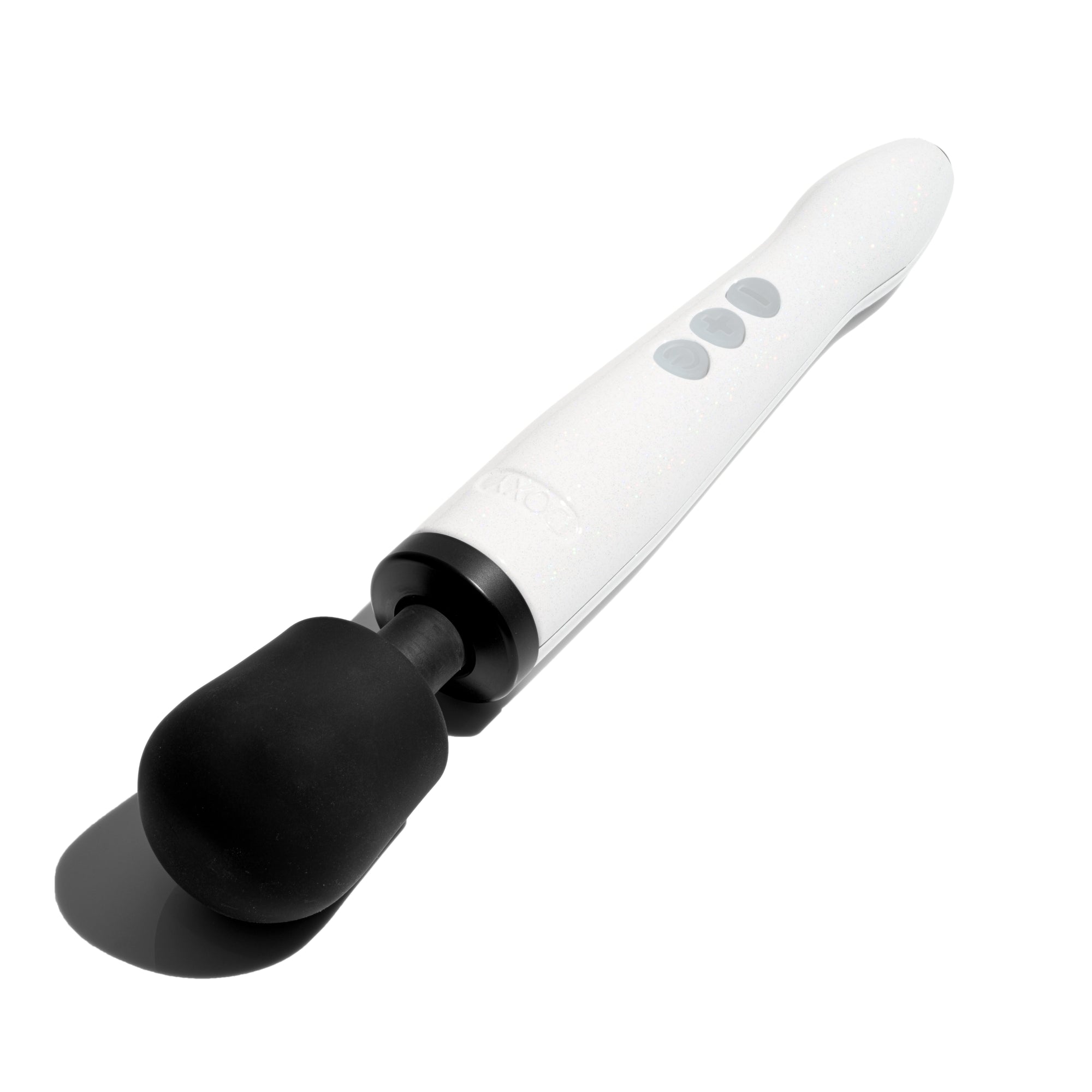 white doxy wand with white handle and black head