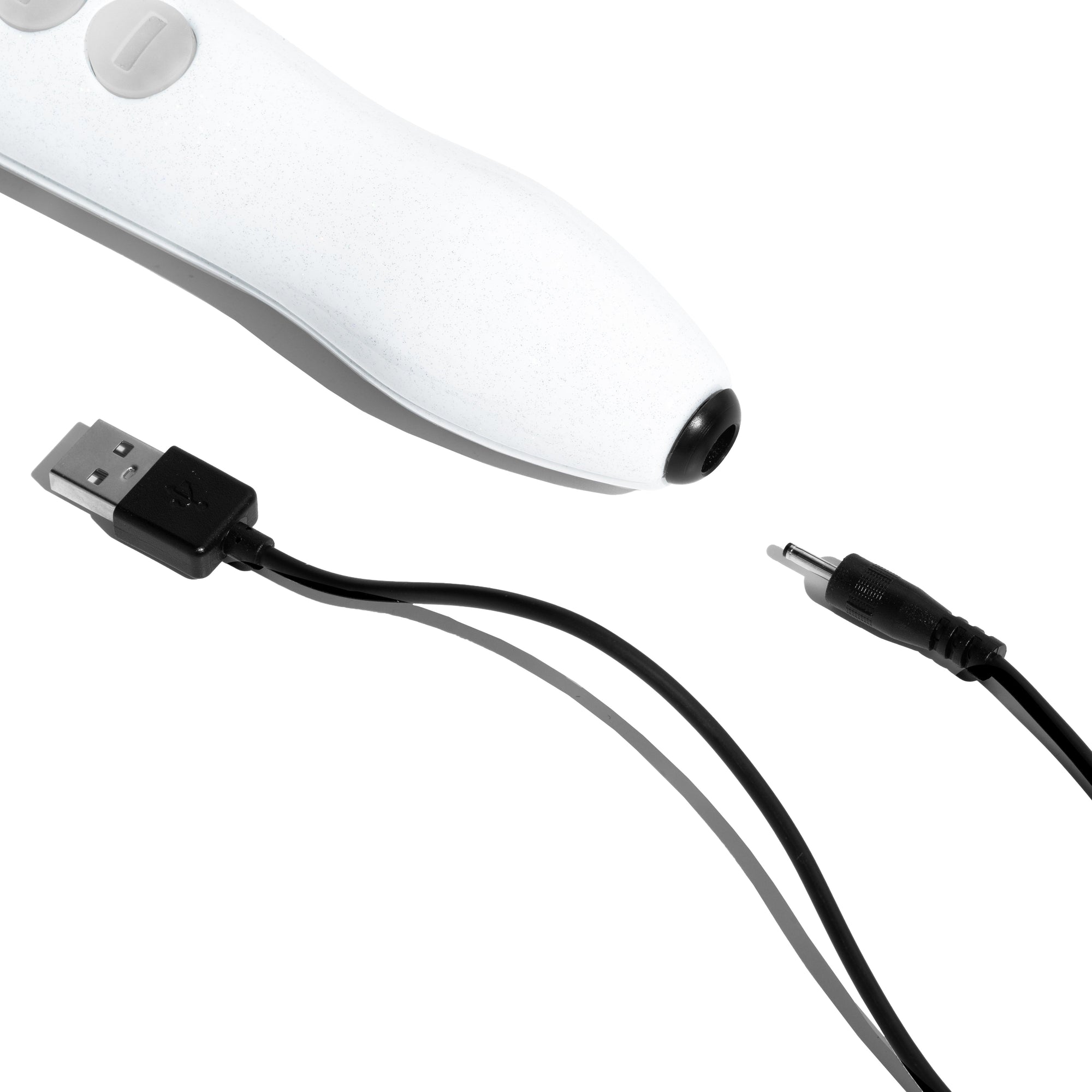 white wand showing plug in charger