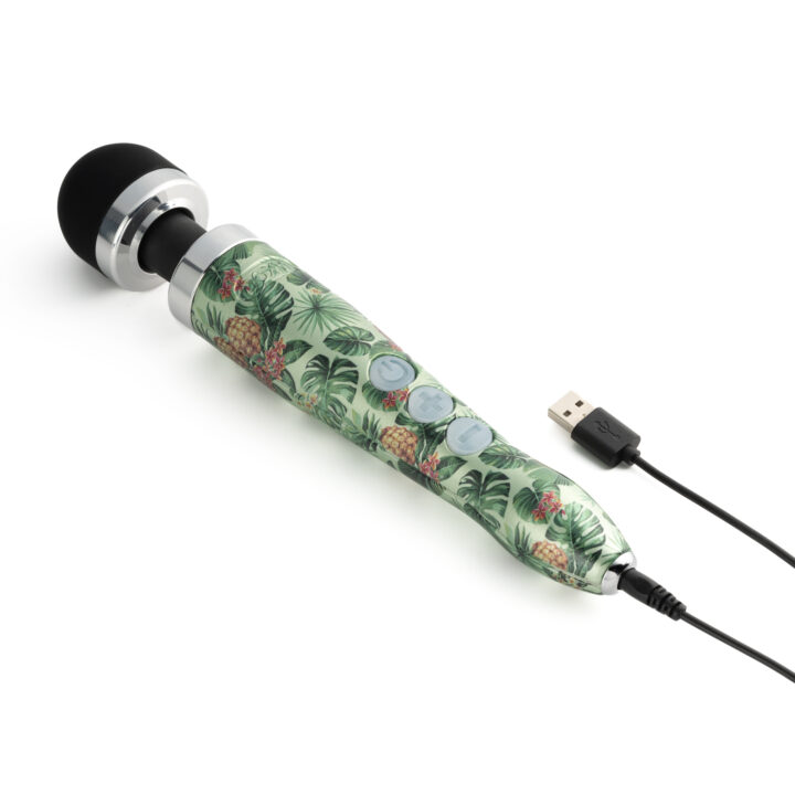 doxy pineapple handle wand with black head and usb cord