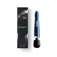 blue doxy wand beside box packaging