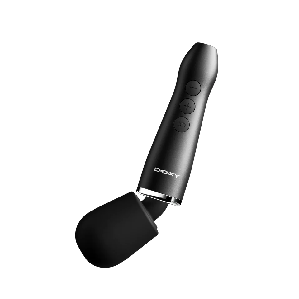 doxy wand in black with tilted head