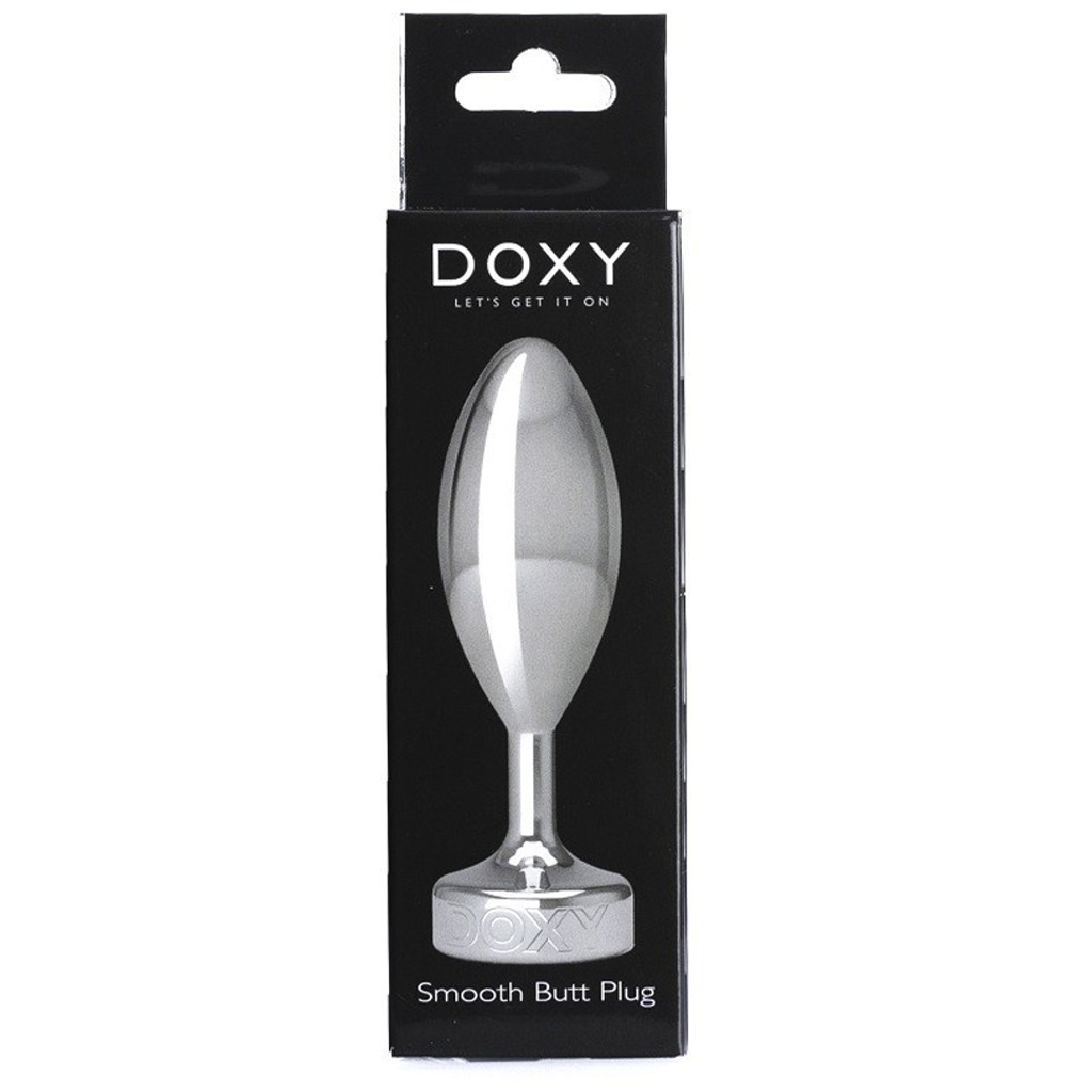 metal anal plug on box packaging with doxy branding