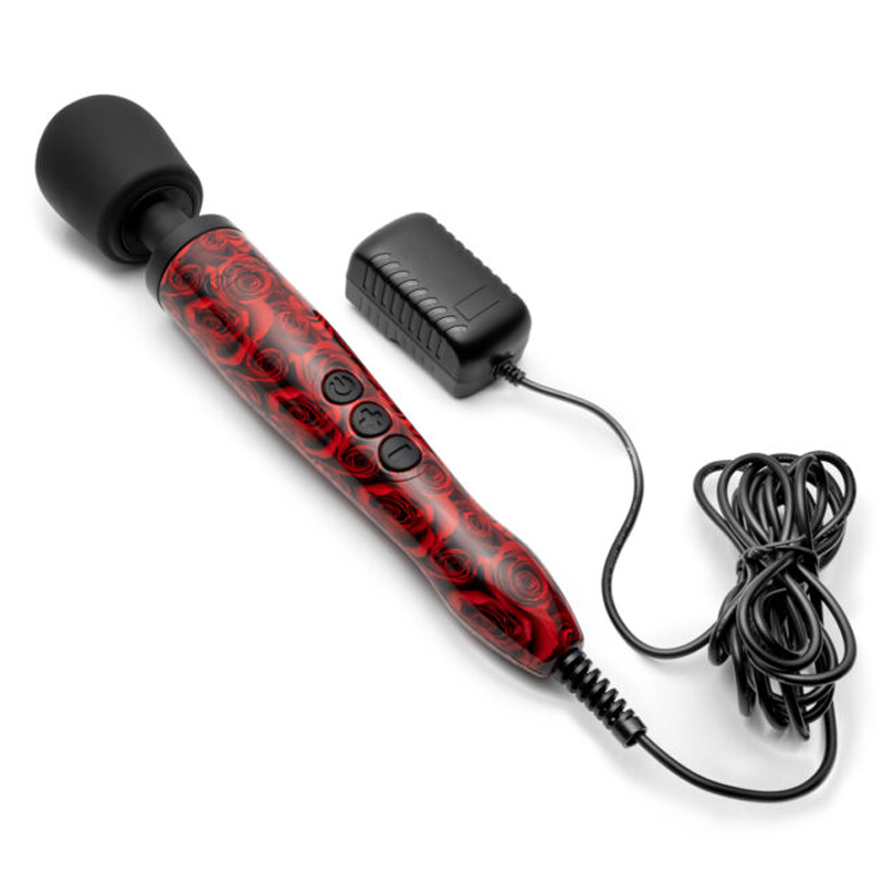 doxy wand with red roses on handle with plug in