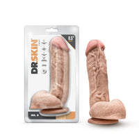 realistic dildo with packaging labeled 'DRSKIN' on a white background