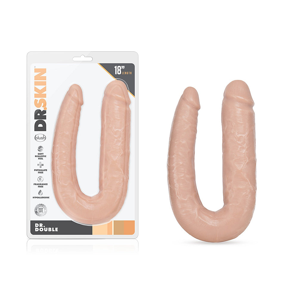 Dr. Skin product packaging with two silicone products on a white background