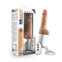 penis shaped vibrator on handle with suction cup base and remote 