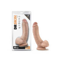 Beige silicone product with packaging labeled 'Dr. Skin' on a white background