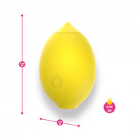 yellow lemon shaped vibrator with size chart