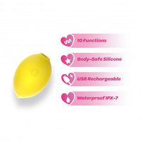 yellow lemon shaped vibrator with functions chart