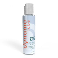grey wrapper on clear bottle of 4.4oz dynamo water based lubricant