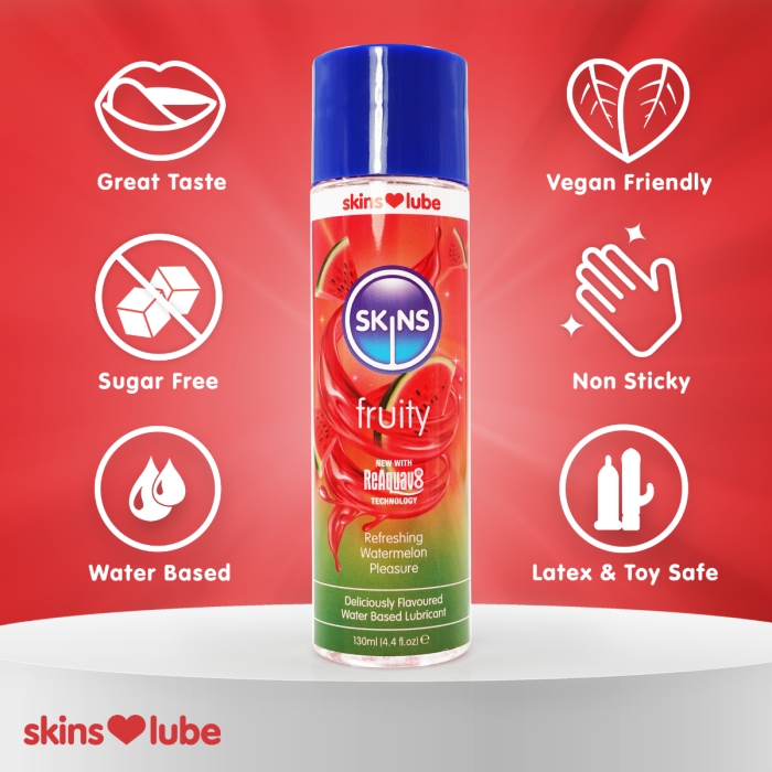 Skins Watermelon Water Based Lubricant 4.4 fl oz