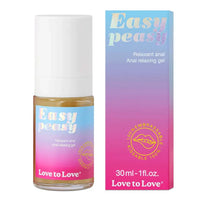 pink and blue ombre bottle of anal relaxing gel standing beside box packaging
