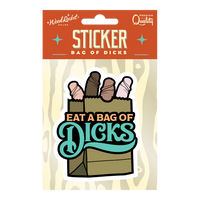 eat a bag of dicks sticker in packaging