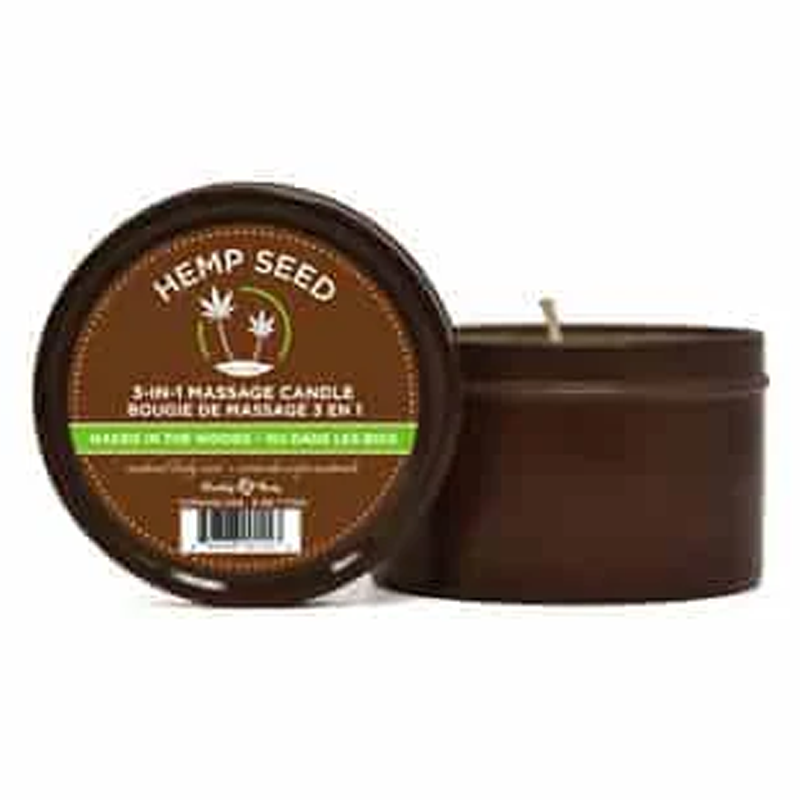 Earthly Body Hemp Seed Massage Candle Naked in the Woods