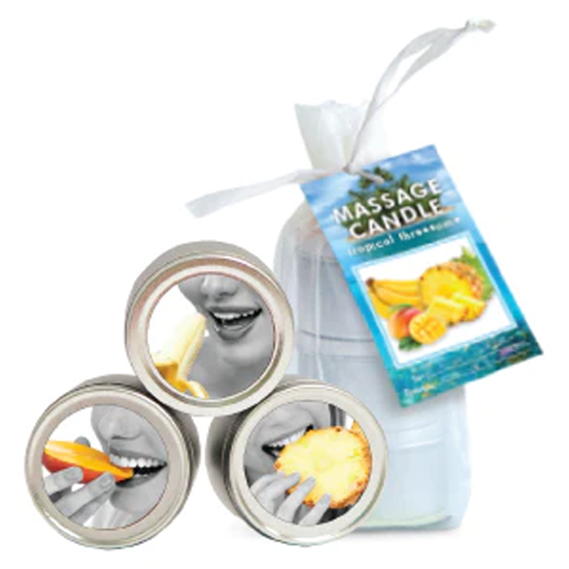 Earthly Body Edible Mini Massage Candles Banana, Mango, Pineapple