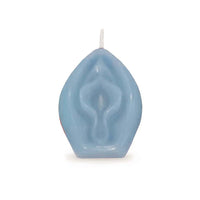 vagina shaped scented vanilla candles in blue