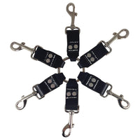 6 connector clips with black leather and ring