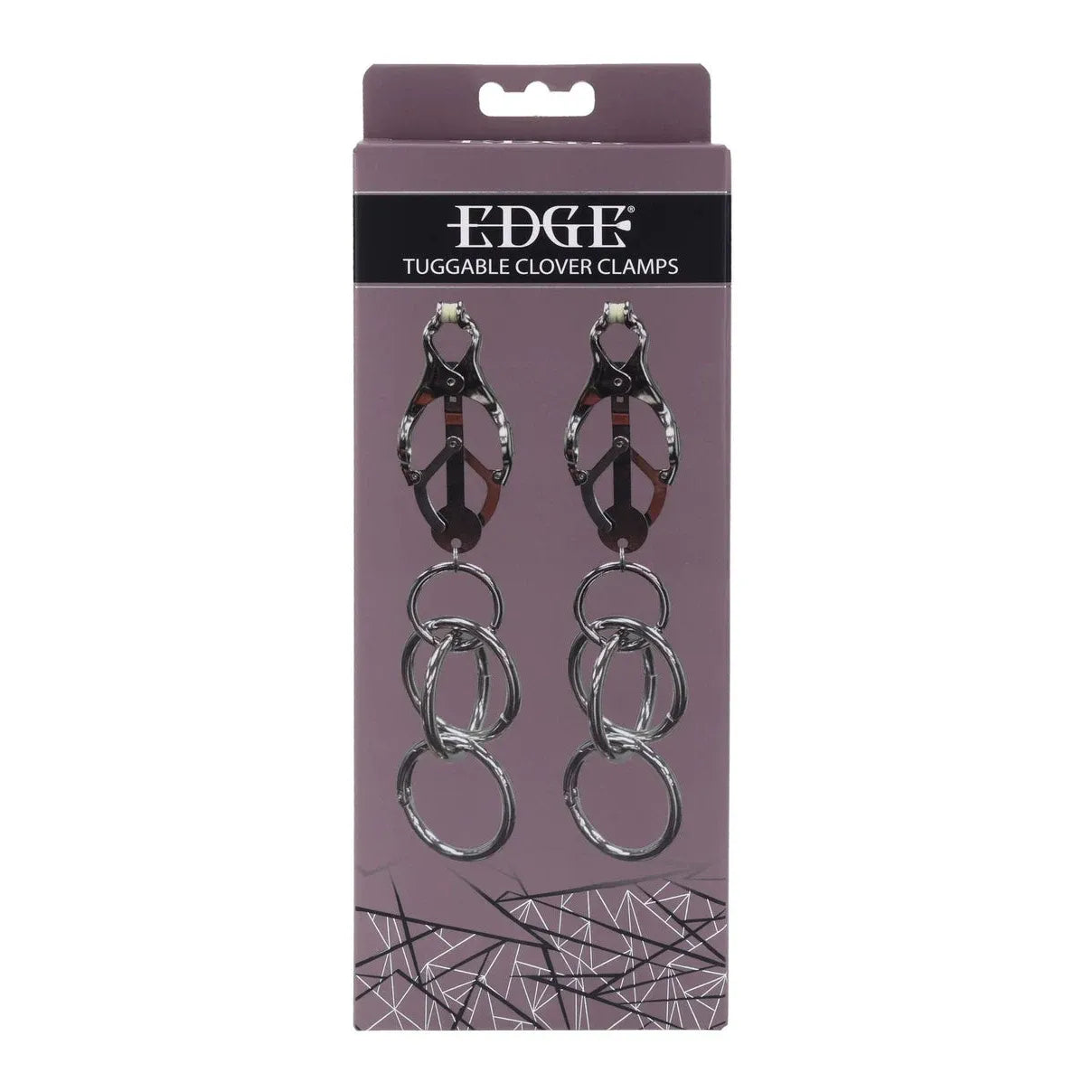 Edge tuggable clover clamps packaging on a white background