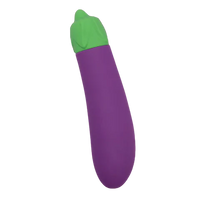 purple eggplant shaped vibrator with green top