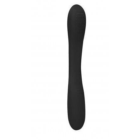 black silicone rechargeable double ended vibrator