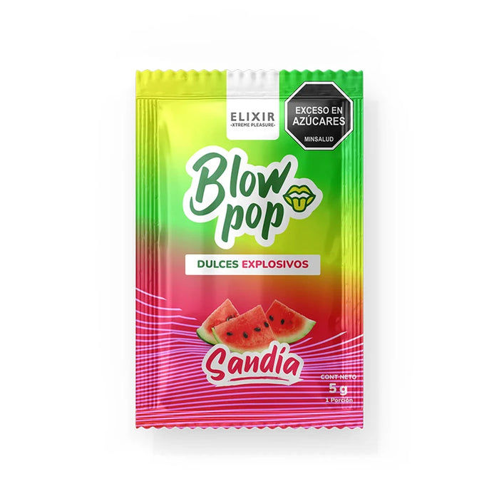 blow pop watermelon oral sex candy package on white background