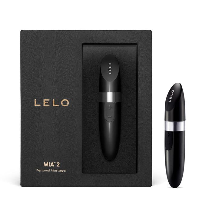 black lelo mia 2 vibrating bullet in product packaging