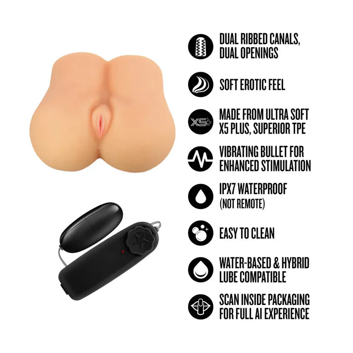 enlust hallie vagina & ass masturbator with features listed on a white background