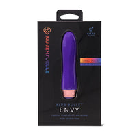 Purple XLR8 Bullet Envy product in black packaging with visible branding.