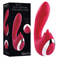 red vibrator with flicking tongue clit stim