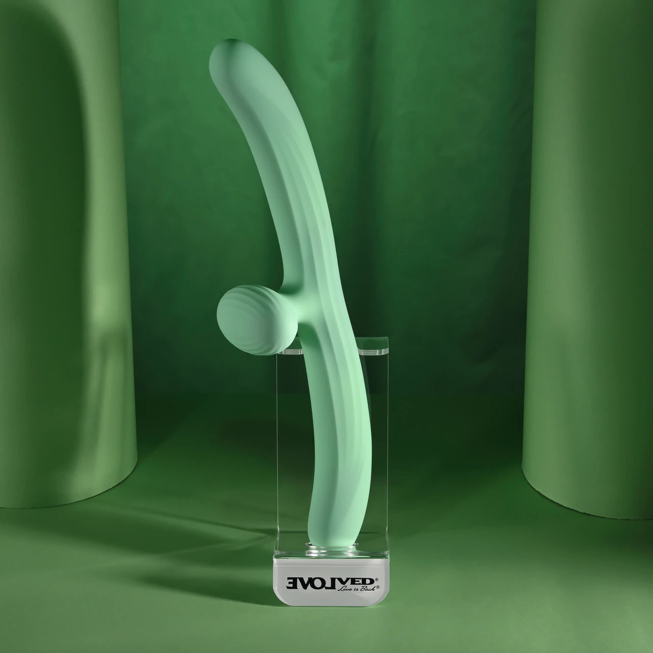 green double ended vibrator with middle nub