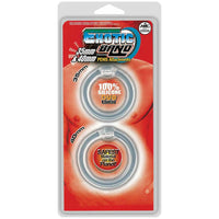 grey cock rings 2 pk, one size 35mm the other 40mm