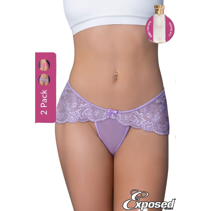 lilac lace panty, front view