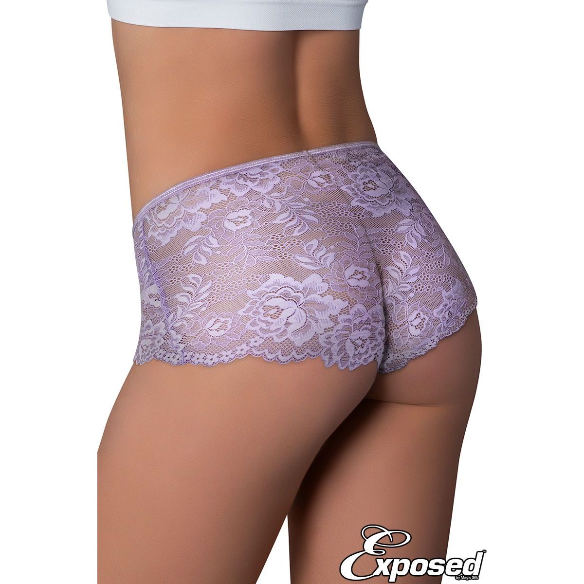 lilac lace panty, back view