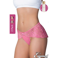 pink lace panty, front view