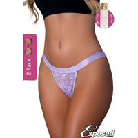 lilac lace panty, front view