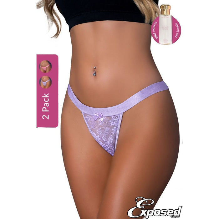 lilac lace panty, front view