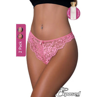 pink lace panty's, front view