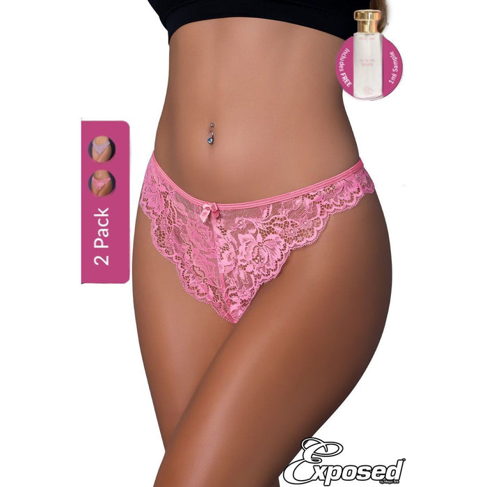 pink lace panty's, front view