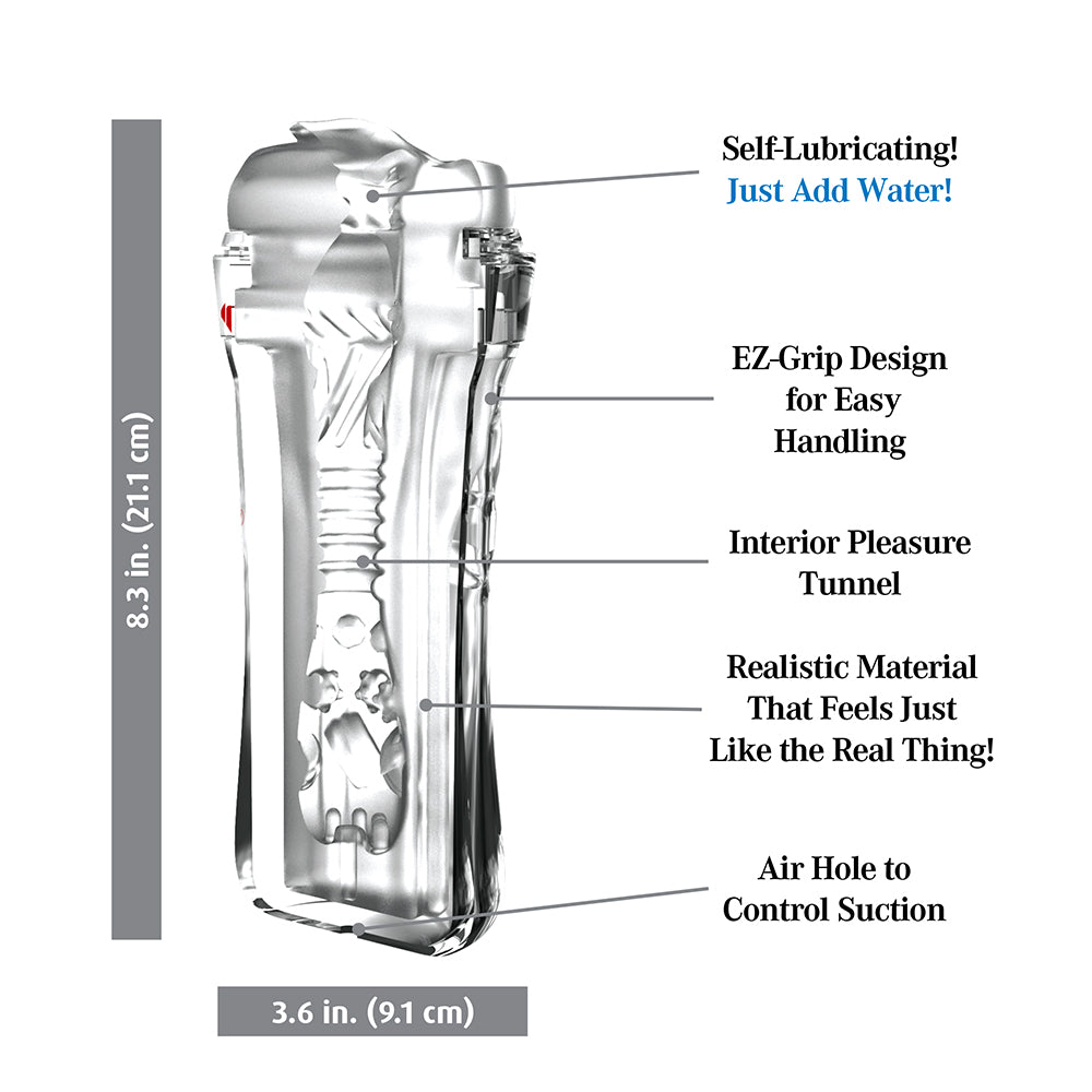 Product with labeled features on a white background