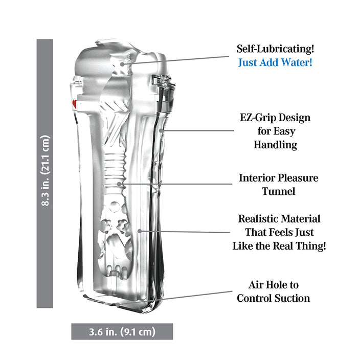 Product with labeled features on a white background