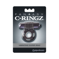 black jelly cock ring with black bullet in c-ringz package