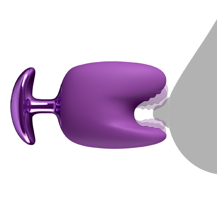 Purple nipple bites, bitting on a nipple on a white background