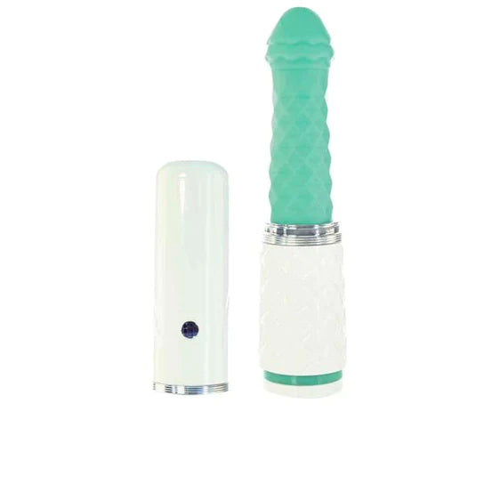 green vibrator with white base and lid