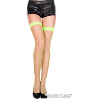 fence net thigh hi's in neon green