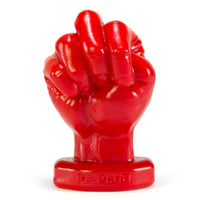 closed fist butt plug in red 