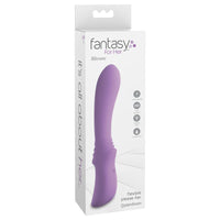 solid purple vibrator with ridges before handle