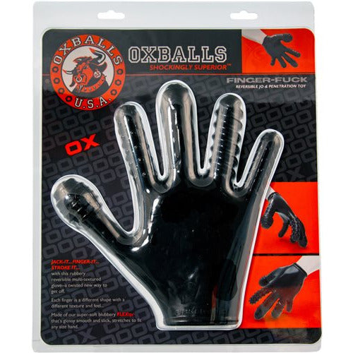 black nubbed, ribbed and textured glove in package