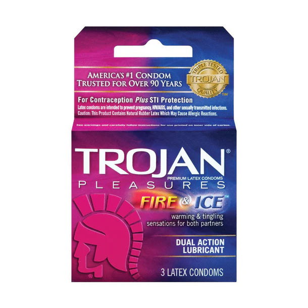 pink and blue box of condoms